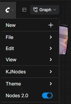 Nodes 2.0を有効にしているスクリーンショット